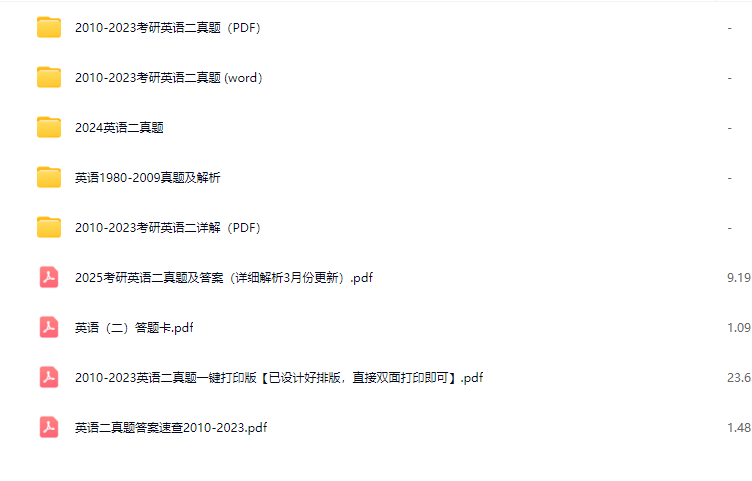 1980-2025考研英语真题+解析+答题卡